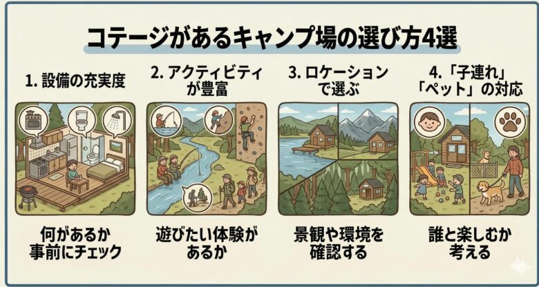 コテージがあるキャンプ場の選び方４選